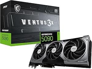MSI GeForce RTX 5090 32G Ventus 3X OC — 32GB GDDR7 (28Gbps/512-bit), PCIe 5X 8, Boost: 2437MHz, HDMI 2.1b, DisplayPort 2.1b