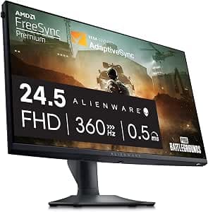 Alienware AW2523HF 24.5 Zoll Full HD (1920x1080) Gaming Monitor, 360Hz, Fast IPS, 0.5ms, AMD FreeSync, VESA AdaptiveSync, 99% sRGB, HDR 10, DisplayPort, 2x HDMI, 5x USB, 3 Jahre Garantie