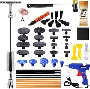 Randalfy Ausbeul-Set, Gleithammer-Set, Ausbeulwerkzeug, Dellenreparatur mit 21-teiligem Kleber für Heimwerker, Fahrzeug, Kühlschrank, Waschanlage, Dellenentfernung, Ausbeulwerkzeug