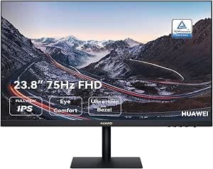 HUAWEI Display 23.8 - 75 Hz, 60 cm (23.8 Inches), Full HD FullView Monitor, (HDMI, 1920 x 1080.5 ms Response Time), Frameless Design, Eye Comfort, AMD FreeSync, Black