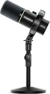 MAONO PD200W Hybrid Wireless Podcast Microphone for PC, Dynamic XLR USB Mic with Desktop Stand, Software, Noise Cancellation, for Vocal Recording, Streaming, Content Creation, Home Studio, Voiceover