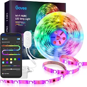 Govee 16.4ft RGBIC LED Strip Lights, WiFi Color Changing LED Lights Segmented Control, Work with Alexa and Google Assistant, Music LED Lights for Bedroom, Kitchen, Christmas Party