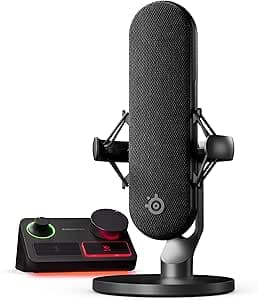 SteelSeries Alias Pro PC PS5/4使用可能 XLR マイク 配信用 ゲーム ストリーマー用 コンテンツクリエーター ソナー オーディオ ソフトウェア AIノイズキャンセリング 単一指向性 カーディオイド
