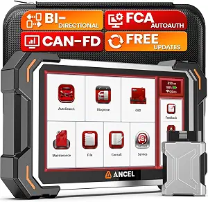 ANCEL DS500BT Bidirectional Scan Tool, Full-System Automotive Diagnostic Scanner with 28+ Services, Injector Coding, DPF/Brake/BMS/Oil/Gear/Throttle Functions, CAN FD Support, Lifetime Free Updates