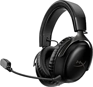 HyperX Cloud III Wireless Gaming Headset - Over-Ear Headset with Microphone, 120h Battery, 2.4GHz Wireless, DTS Headphone:X, 53 mm Driver, PC, PS5, PS4, Nintendo Switch, Black