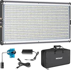 Neewer Dimmable Bi-Color LED Professional Video Light for Studio, YouTube Outdoor Video Photography Lighting Kit, Durable Metal Frame, 960 LED Beads, 3200-5600K, CRI 95+