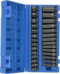 Grey Pneumatic (9728M) 1/4" Drive 28-Piece Deep Length Metric Master Socket Set